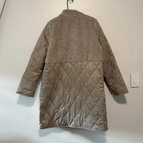 Barbour NWT Melby Teddy Quilted Coat in Oat Ancient Size 10