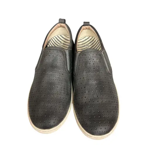 Taos Women's Size 9.5 Leather Court Sneaker In Steel Grey Slip On Comfortable Gray