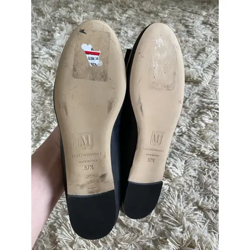 Bruno Magli Classic Bow Flats Elegant Minimalist Italian Workwear Spring Summer Black Size 7.5