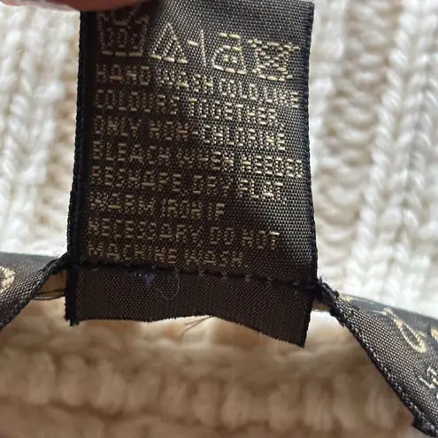 Inis Crafts Ireland Size S Ivory 100% Merino Wool Chunky Cable Knit Zip Cardigan