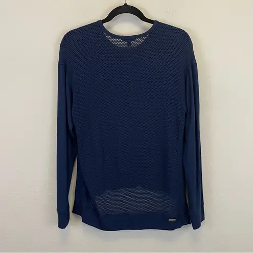 Alala  Heron Mesh Crew Neck Pullover Sweatshirt Navy Size XS