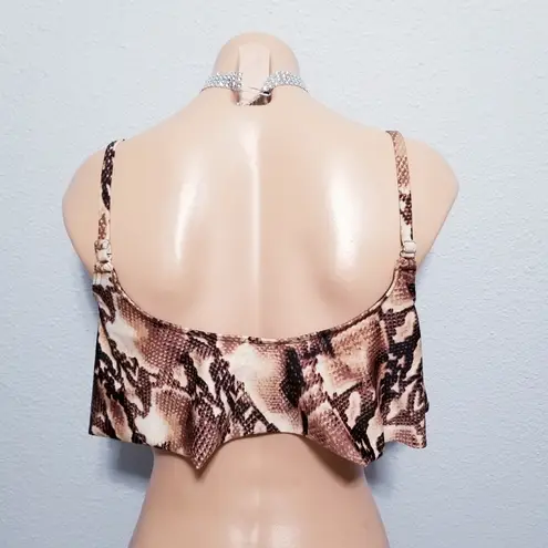 Vintage 90's Y2K retro print swim bathing suit top Brown Size M