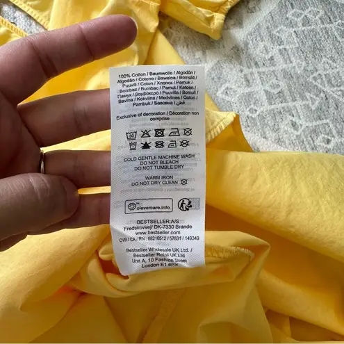 VERO MODA Taya Puff Sleeve Cut Out Mini Sundress in Yarrow Dandelion Lemon Sz M