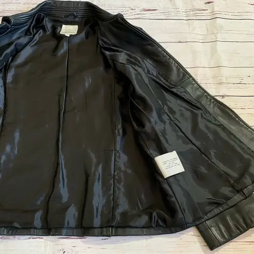 Anne Klein  size L Large 100% leather black jacket