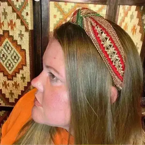 Irish Twins Boutique Christmas Knot Headband Green