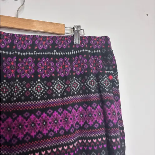 Cuddl Duds Pink Purple Patterned Fleece Cozy Aztec Jogger Pajama Pants