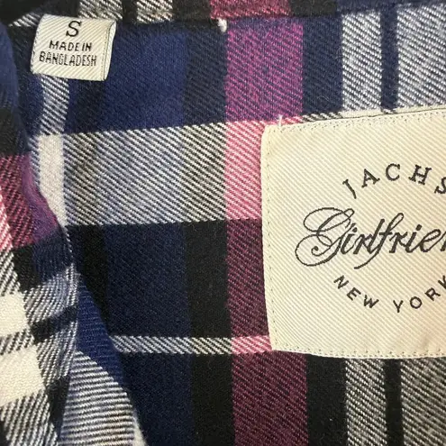 Jachs Girlfriend Plaid Flannel Shirt Eclectic Grandpa Colorful Women's Small