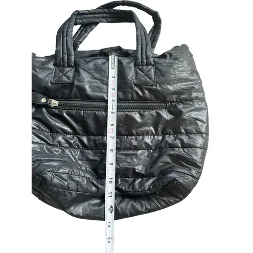 Sondra Roberts Black Puffer Shoulder Tote Bag