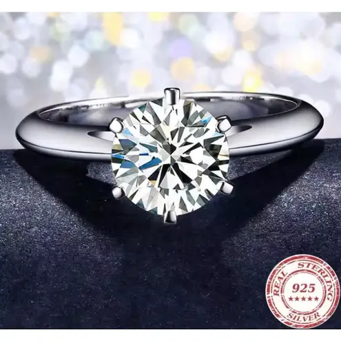 Boutique 2 Carat Platinum Solitaire Simulated Diamond‎ Engagement Wedding Ring, Size 10