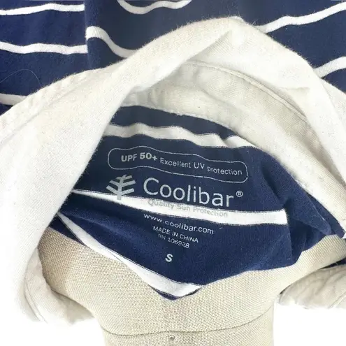 Coolibar Navy Blue Striped Polo Long Sleeve Tunic Dress Size Small