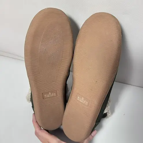 Blondo Slippers Womens Moccasin Green Waterproof Faux Shearling Hard Sole 8M