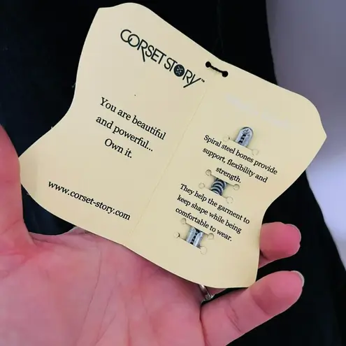 Corset Story Solid Black Lace Back Dress Goth Long Sleeve Womens 20" Size undefined