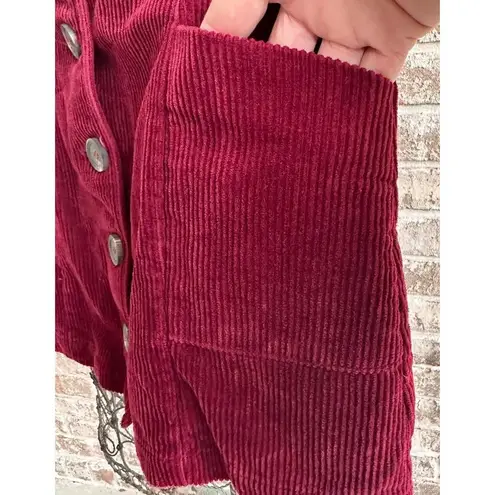 Chloe & Katie Corduroy Mini Skirt Medium Burgundy Front Pockets School W… Size undefined