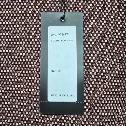 Vertigo Paris Vertigo Black Multi Hooded Knit Cardigan Jacket XS Floral Boho Pockets NWT $328