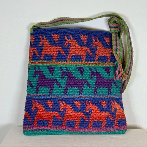 NWT Guatemala Hand Woven Bag Adjustable Strap Crossbody or shoulder Colorful Red