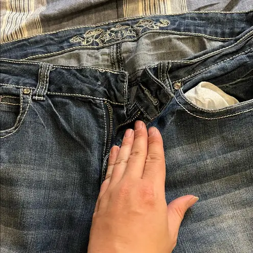 Wax Jean 1X Wax Jeans embroidered light wash tapered skinny jeans