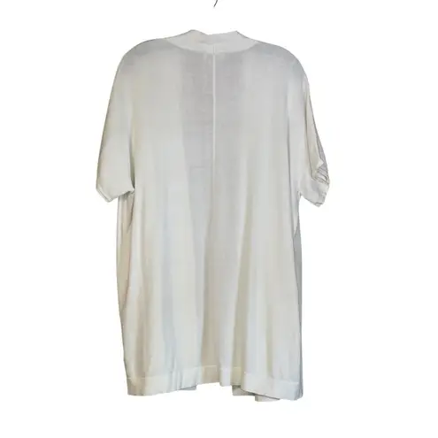 Joan Rivers Size Small Cream Short Sleeve Drop Shoulder Knit Cardigan Pockets