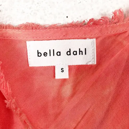 Bella Dahl Poppy Fray Cami Slip Midi Dress Small Tie Dye Pink Blue Lightweight