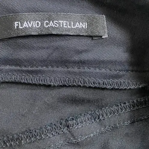 Flavio Castellani Black Lace Up Corset Strapless Bustier dress Italian SZ 42 Black