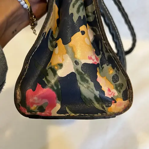 Patricia Nash Secret Garden Floral Print Leather Lace Up Satchel Shoulder Bag