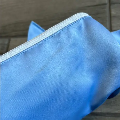 Blue Satin Shoulder Bag with Knot Detail