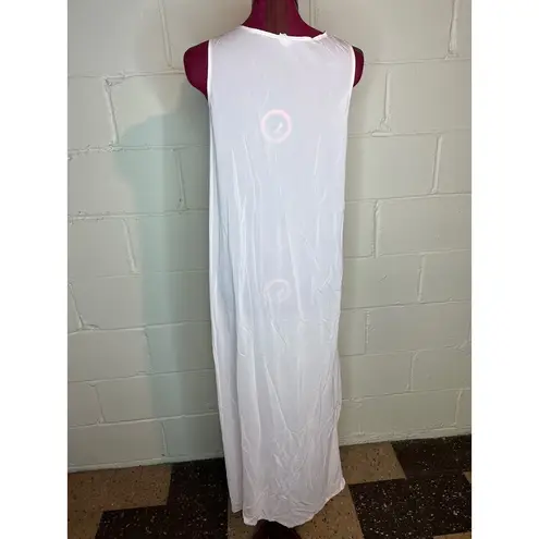 nightgown satin pink embroidered collar Size M