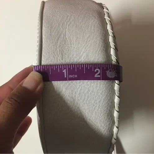 Francesca’s Collections Light Gray Faux Leather Circle Crossbody Bag NWT