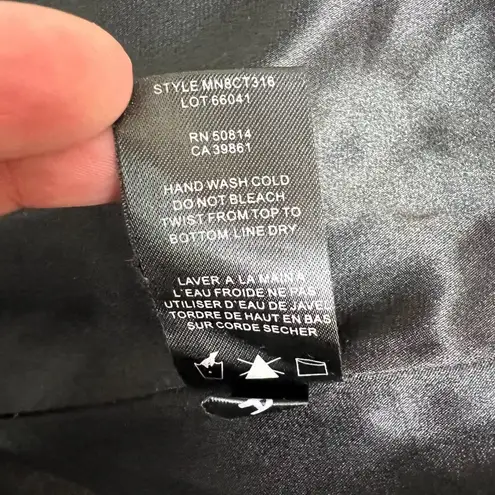 Elie Tahari Skirt Womens 14 Black Velvet Over Knee Midi A-Line Edgy Sheer Trim