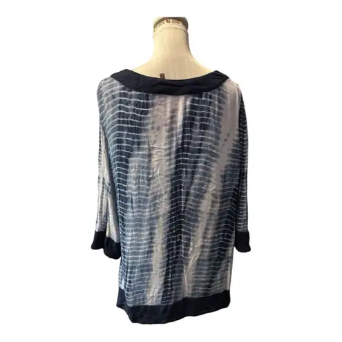 525 America Blue Tie Dye Blouse Dress Size S