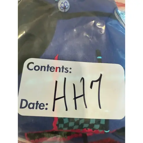 Alex Kim Multicolor Embroidered Patchwork Button Front Jacket Blue Women Medium