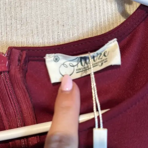 AISIZE vintage redefined Red One Shoulder Asymmetrical Cocktail Dress NWT Size M