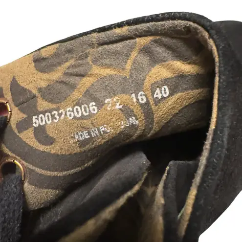 Fly London Yama Black Suede Wedge Ankle Boots Size 40 US 9 Boho Goth in GUC