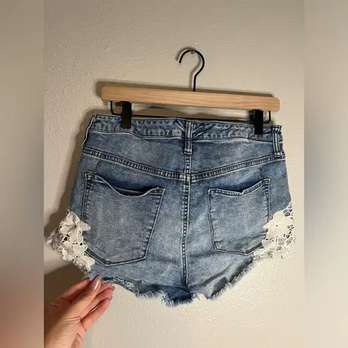 Mossimo Denim  cut off short with lace on sides