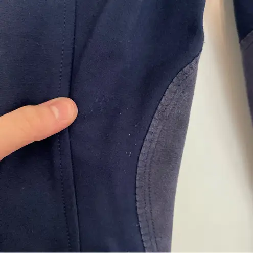 HR FARM Horse Riding Suede Breeches Navy Blue Striped Equestrian Pants Horseback Size 32