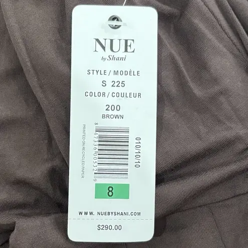 NWT NUE by Shani Size 8 Brown Fit & Flare Gold Belted Dress Built