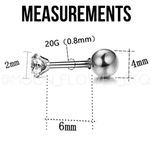 Very Tiny Rainbow CZ Barbell Earrings Purple