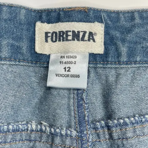 Forenza Cotton Patch High Waisted Wide Leg Denim Pants Size 12 Boho Hippie