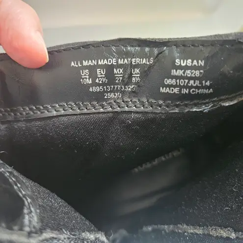 Covington Susan Black Bootie Silver Decals 2.5 Heel Womens Sz 10 *Missing Decal