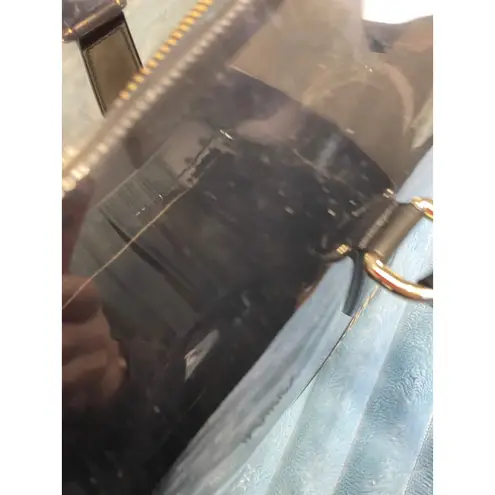 Furla Jelly Tote Bag Leopard Print Trim Gold Lock Accent