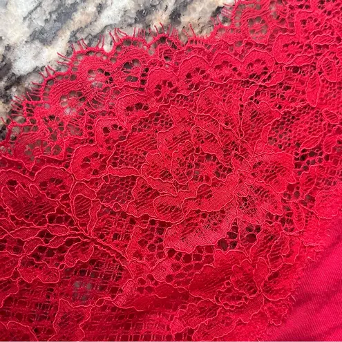Soma Y2k Retro Red Lace Trim Camisole Blouse Witchy Vampy Goth Romantic Preppy S