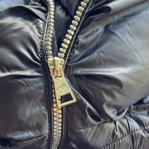 Karl Lagerfeld Packable Puffer Jacket Quilted Hooded Waist Coat Women’s Sz S