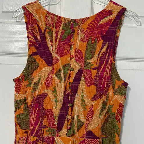 FatFace Aria Tropical Floral Midi Dress Light Orange Size US 10