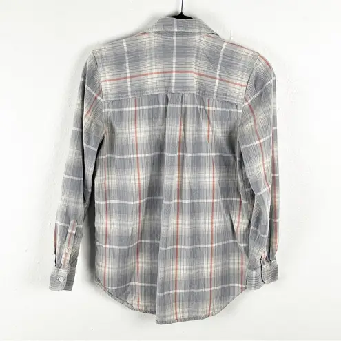 Madewell  Corduroy Classic Ex-Boyfriend Plaid Long Sleeve Shirt, Size Small