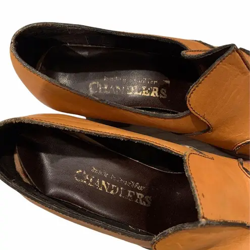 Vintage Chandlers Heeled Exposed Seam Loafers Size 8
