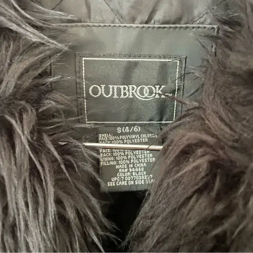 Vintage 90s Outbrook Fur Trim Penny Lane Coat Jacket Black