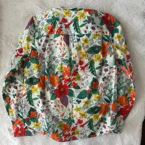 J. Crew Classic popover shirt in Ratti® island botanical print Size M White Size M