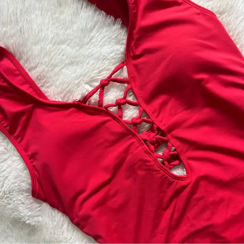 Bleu Rod Beattie BLEU BY ROD BEATTIE Hole In One Lattice Cap Sleeve One Piece Size 8