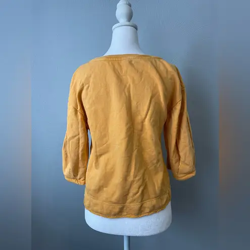 by Anthropologie Cropped Bubble Sweatshirt Yellow Size XS