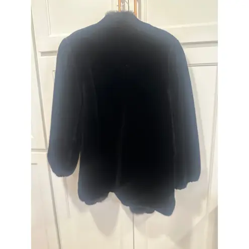 Style VI Ltd Black Faux Fur Lined Coat Made in USA Vintage Luxury winter dressy Size undefined