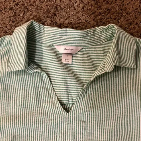 Christopher & Banks Christopher Banks Blouse Womens X Used Green Striped